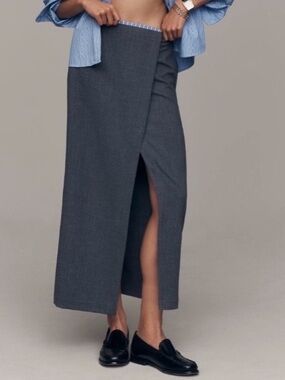 Anthropologie Maeve Faux Wrap Pencil Midi Skirt 14 NWT